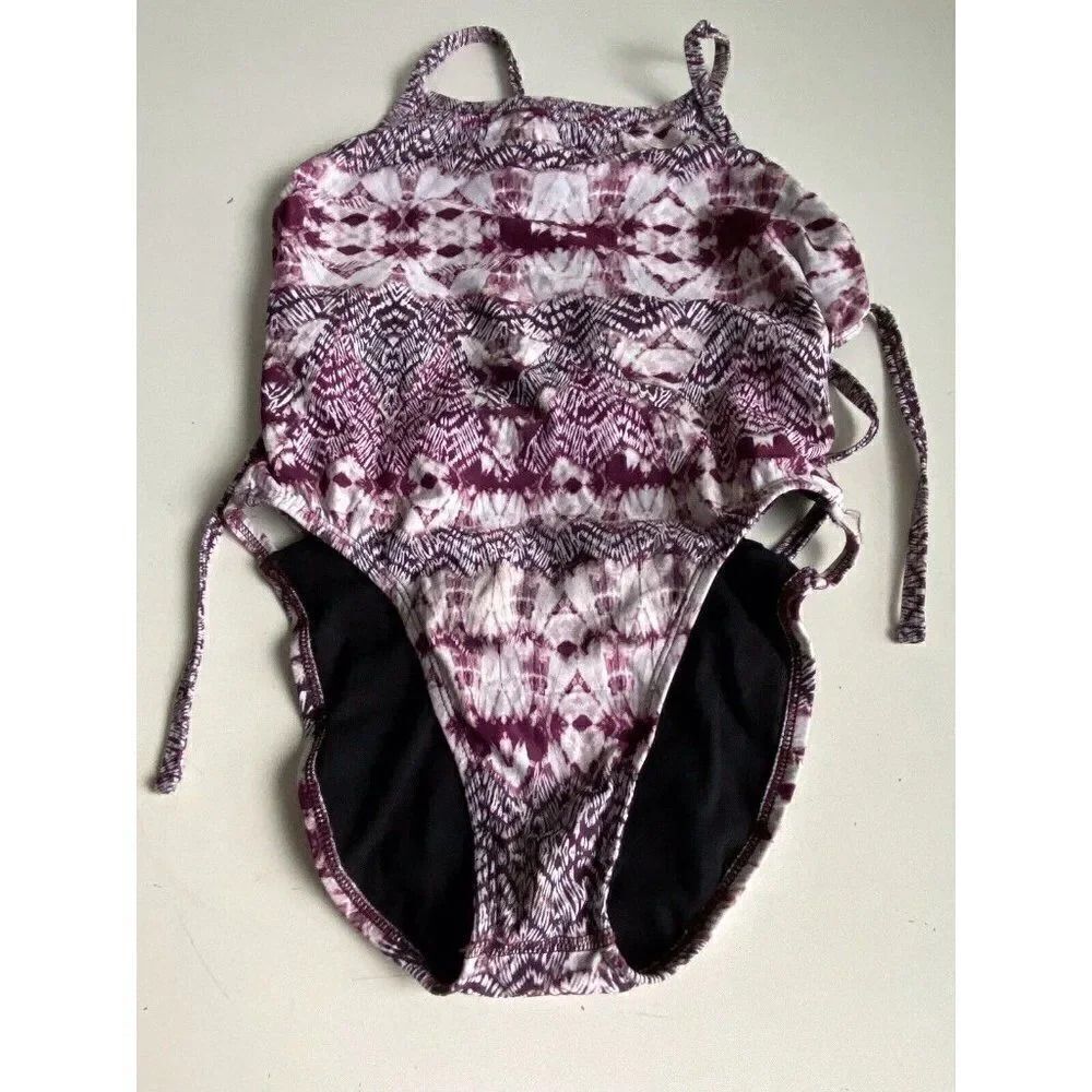 JOLYN GAVIN‎ Kaleidoscope Print Adjustable Tie Back One Piece Swimsuit Size 26